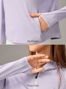 OutZeal Women Sports Sweatshirts Hiking Camping Quick-Dry Hood Active Tops - Mauve Purple - View 5