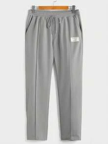 EASEVO Men's Plus Size Letter Print   Short Sleeve T-Shirt And Pants Casual Set - Light Grey - View 6