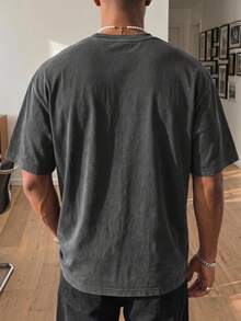 Manfinity Gritte Field Men's Summer Numeric Print Round Neck Short Sleeve Sports T-Shirt - Dark Grey - View 3
