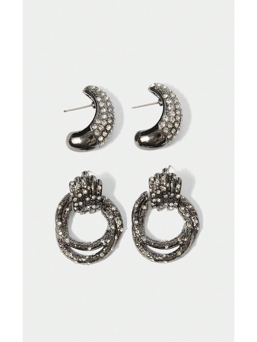 Noxbound A Pair Of Fashionable And Beautiful Light Luxury Punk Goth Earrings - black nickel - View 1