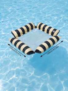 1pc Floating Pool Lounge Chair, Adult Inflatable Pool Hammock Chair, Pool Floating Bed Chair, Floating Pool Sofa With Blue Floral Pattern, Suitable For Summer Pool Party - multicolor - View 2