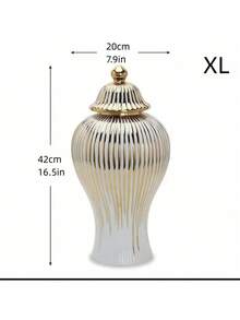 European-Style Creative Minimalist Gold-Plated Ceramic General Jar Vase, Decorative Hotel Item, Wedding And Home Craft - multicolor - View 9