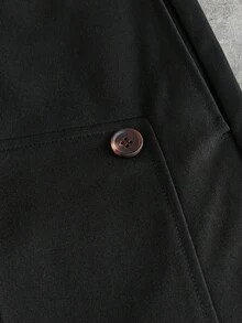 SIGLOCORE Pantalones cortos casuales versátiles con bolsillo de unicolor para hombres - Negro - Ver 6