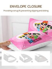 THE POWERPUFF GIRLS X Joivida 1 Stück Kissenbezug – Umschlagverschluss weich atmungsaktiv Bettkissenbezug, einfache Schlafzimmerdekoration, maschinenwaschbar - Verschiedenfarbig - Übersicht 5