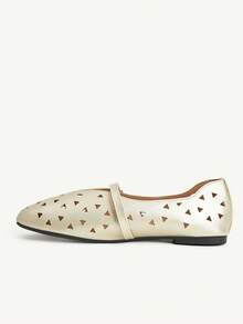 CUCCOO CHICEST Women's Skeleton, Buckle, Comfortable Flat Shoes - Gold - View 12