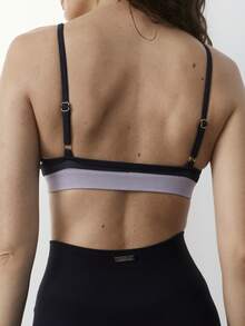Aralina Leisurewear Active Women's Seamless Ribbed Wide Stripe Crop Gym Workout Pilates Yoga Top - Multicolor - View 2