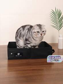 布艺猫砂盆 – 超大号，防刮擦，户外猫厕所，可折叠，防水，牛津布猫砂，宠物用品，非常适合短途旅行或外出。 - 黑色 - 查看 1