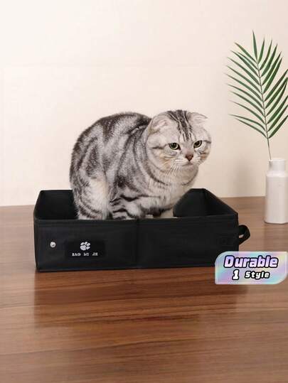 布艺猫砂盆 – 超大号，防刮擦，户外猫厕所，可折叠，防水，牛津布猫砂，宠物用品，非常适合短途旅行或外出。
