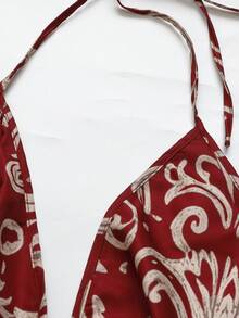 Franclia Bohemian Style Printed Beach Strap Dress - Multicolor - View 6