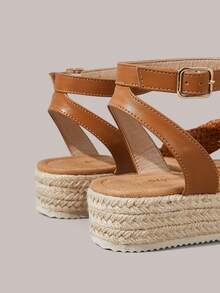 Styleloop Women's Wedge Heel Platform Sandals, Bohemian, Beach Vacation, Western Wind, Summer Wear, Travel Essentials - Brown 1 - View 7