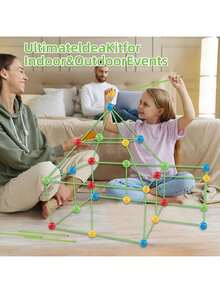 Children's DIY Fortress Set Up, Assembled Building Block Toys, DIY Space Creation, Build Space Thinking Castle, Indoor And Outdoor Creative Fortress Tent Set - Multicolor - View 4