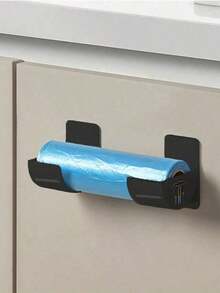 2 Pcs / Set No-Drill Trash Bag Dispenser Plastic Bag Holder,Wall Mounted Plastic Bag Organizer Grocery Bag Holder White Garbage Trash Bag Holder For Home Organization Kitchen Organizers And Storage,Rolling Pin Storage Rack, Kitchen Gadgets - Multicolor - View 14