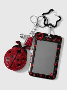 ROMWE Kawaii 1 Colorful And Fashionable Red Rhinestone Full Diamond Ladybug'DIY Diamond Jewelry Model 'water Diamond Sticker, Card Cover, Keychain, Bag Pendant. - Red-171 - View 5