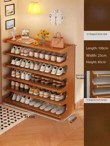 1PC 5 6 Tier Space Saving Bamboo Freestanding Multifunctional Minimalist Easy Assembly Natural Shoe Rack Organizer For Entryway Closet Hallway Bedroom Home Decor Desktop Storage Shoe Shelving Unit Hot Search - Multicolor - View 12