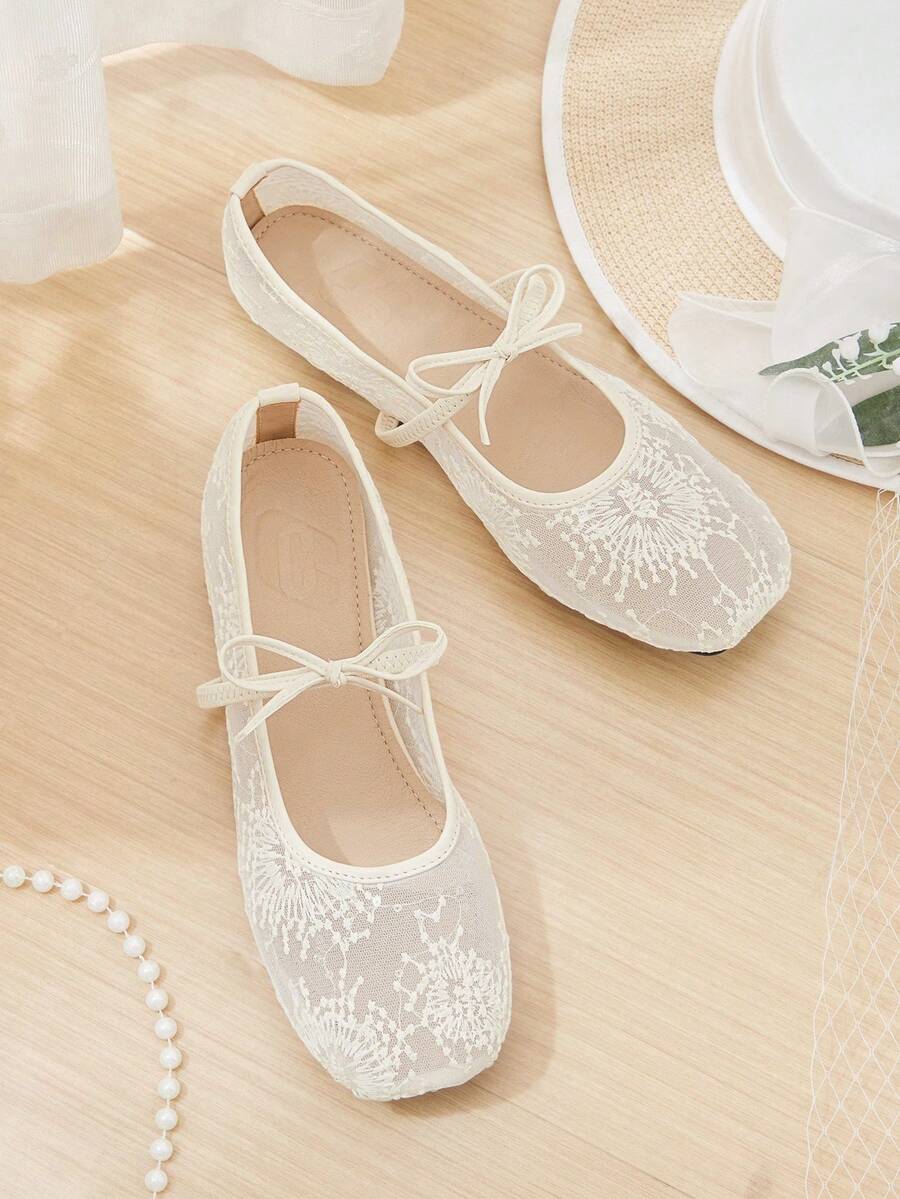 CUCCOO HITCHD Women's Casual Flat Shoes With Bow Decor, For Daily Wear - Apricot - View 1