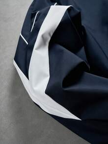 Manfinity EMRG Men's Stand Collar Colorblock Zipper Jacket Windbreaker Racing Jacket Y2K Jacket - Blue - View 6