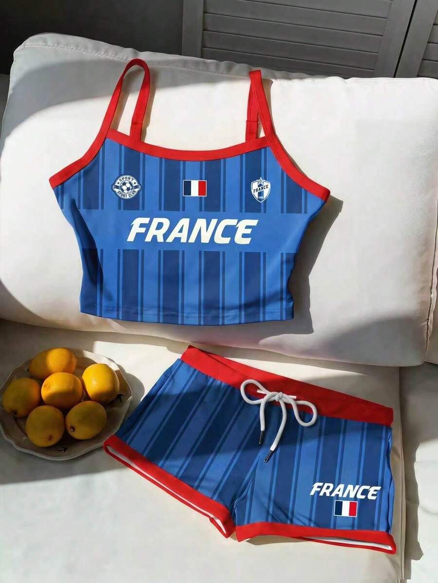 Comfortcana Áo tank top nữ không tay đội tuyển bóng đá Pháp, áo crop top in cờ quốc gia & chữ nhiều màu, phong cách retro, collegiate, cổ điển, thời trang, trẻ trung và streetwear. Chất vải mềm mịn thoải mái, lý tưởng cho ngày thi đấu. Áo bóng đá thể thao thời trang World Cup 2026 cho ngày thi đấu - Nhiều màu - Xem 1
