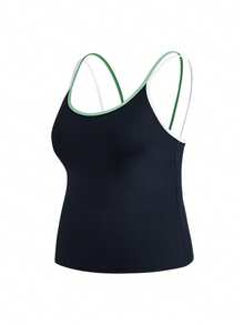 Cheerettes Camisola deportiva de bloques de color para mujer talla grande - Azul Marino - Ver 5