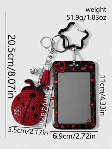 ROMWE Kawaii 1 Colorful And Fashionable Red Rhinestone Full Diamond Ladybug'DIY Diamond Jewelry Model 'water Diamond Sticker, Card Cover, Keychain, Bag Pendant. - Red-171 - View 3