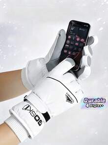 Ski Gloves For Men And Women, Windproof And Waterproof, Suitable For Outdoor Riding, Skiing, Motorcycle Riding In Autumn And Winter, Fleece-Lined, Thickened For Warmth. - Multicolor - View 1
