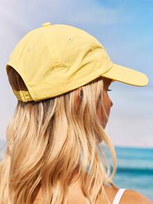 Swim Mod 1 pieza Gorra de béisbol con letra impresa de color caramelo suave y de moda, sombrero protector solar transpirable adecuado para actividades al aire libre, viaje de primavera/verano para mujeres - gorra de béisbol de secado rápido con letras - Ver 11