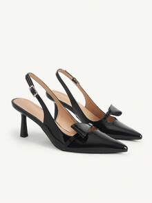 CUCCOO CHICEST Spring And Autumn Ladies Bow Elegant Dating High Heels - Black - View 8