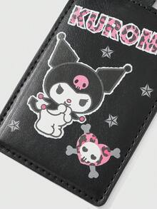 Kuromi | ROMWE 卡通卡套 巴士/地鐵學生卡可視吊掛收納袋 附掛繩 豹紋 - 黑色2 - 查看 3