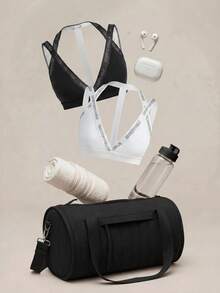 SHEIN Cheerettes 女士休闲运动字母提花文胸 - 彩色 - 查看 1