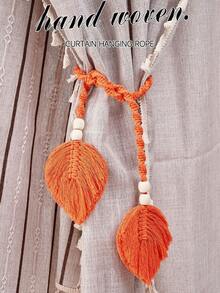 1pc/Set Of Bohemian-Style Curtain Straps, Hand-Woven Colorful Leaf Curtain Decorative Buckles, Curtain Binding Ropes, Home Soft Decoration Hanging Ornaments, Wedding Decor - 1PC - View 11