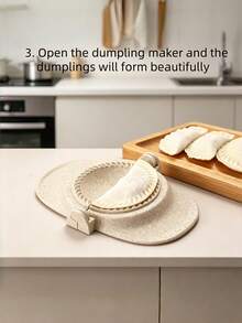 1pc Wheat Straw Creative Dumpling Maker, Available In Large, Medium And Small Sizes. Kitchen Supplies, Kitchen Tools, Dumpling Mold, Dumpling Clip, Dumpling Maker, Dumpling Mold, Cake Mold - Multicolor - View 4