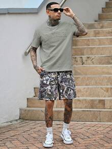 Devon Thys 男士橄榄绿标准版型短袖T恤 - 橄欖綠 - 查看 1