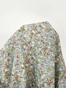 SHEIN Clasi 大码碎花方领短袖收腰连衣裙 - 淺藍色 - 查看 7