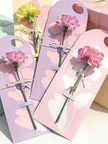 50 PCS Fresh Flower Cards - Valentine's Day Single Flower Box - Handheld Flower Cards, DIY Floral Arrangement Box - Wholesale Flower Handheld Cards For Florists - Women's Single Party - Flower Decoration Cards - Wedding Gift Giving Party, Women' - multicolor - View 4