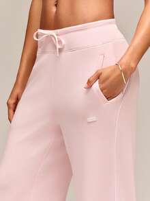 GLOWMODE 31" SoftSerene Modal Glow Easy Relaxed Fit Adjustable Drawstring Lounge Pants With Built-In Underwear Side Pockets Daily Casual Wear - Pink - View 5