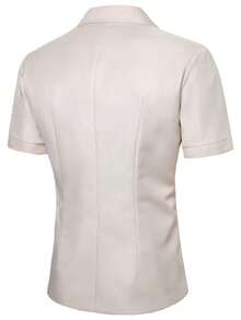 Manfinity Mode Blazer de manga corta minimalista de moda de unicolor para hombre, ceremonia - Albaricoque - Ver 2