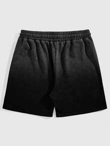 ROMWE MEN Men's Summer Casual Versatile Solid Color Shorts - Black - View 2