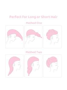 Mean Girls | SHEIN Flower Smiling Face Pattern Hair Dryer Cap, Small Daisy Pattern Absorbent Material Hair Towel, Suitable For All Hair Types, Bath Products - Baby Pink - View 5
