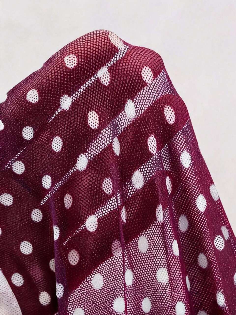 V-Neck Sleeveless Ruffle Tie Burgundy Polka Dot Print Women's Tank Top Y2K