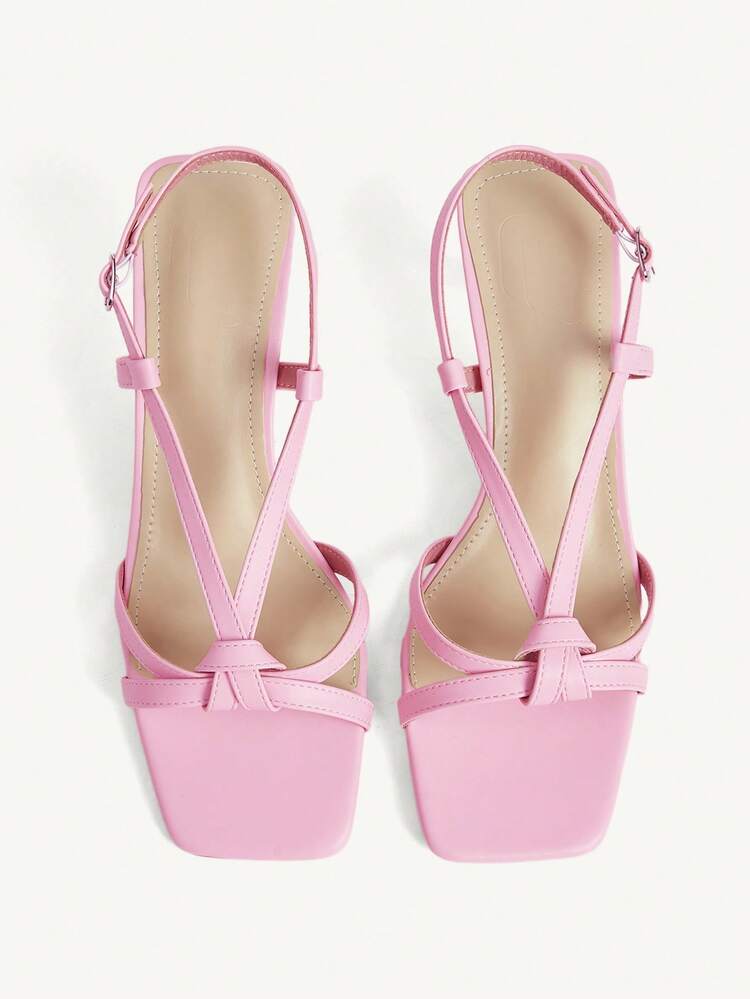 CUCCOO CHICEST Spring And Summer Square-Headed Thin-Heeled Sandals Women, Cross-Strapped High-Heeled Sandals, Thin And Tall Vacation Dating Versatile Sandals