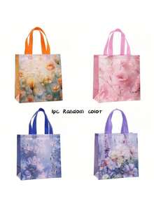 1/4/10/20 Stücke große Kapazität elegante Blumen-Botanik-Malerei-Stil Vliesstoff Polyester Tragetasche Handtasche Party-Gastgeschenk-Geschenktüten für Hochzeit Geburtstag Feier Jahrestag Brautparty langanhaltend modische Einkaufstasche - Mehrfarbig - Übersicht 15
