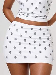 MUSERA White Embellished Mini Skirt - White - View 2