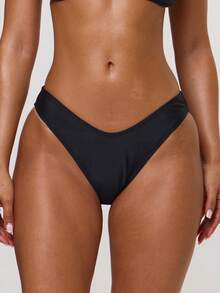 Musera Resort Black High Fit Full Coverage Cheeky Bikini Bottoms - Black - View 1