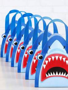 1/3/6 PCS For Business Shopping Retail Birthday Party Decoration Gift Wrapping Summer Fresh Storage Shopping Shark Shape Ocean Theme Non Woven Tote Bag Party Favor With Handle Gift Bag For Present Packaging - A - View 8