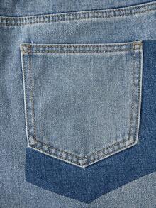 GlowEve CURVE Celana Jeans Denim Kasual Serbaguna untuk Perjalanan Sehari-hari, Ukuran Plus untuk Wanita dengan Saku dan Kancing - Biru - View 3