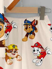 SHEIN | PAW Patrol 男嬰經典可愛卡通小狗印花，寬鬆休閒2件組居家套裝，適合夏季 - 彩色 - 查看 6