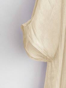 Al Najma Abaya árabe larga y modesta de manga murciélago de unicolor para primavera/verano, elegante kimono estilo cubierta - Albaricoque - Ver 5