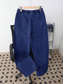SHEIN Teen Boy Casual Washed Wide Leg Jeans - Dark Wash - View 2