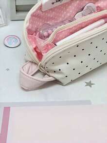 New Polka Dot Shell Pencil Case, Cute Large Capacity Pencil Bag, INS Style Student Stationery Pouch - Multicolor - View 6