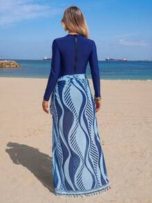 Swim Mulvari 26SS 春夏度假海灘高階精緻優雅保守波希米亞風 2 件式泳衣套裝附裙子布基尼 - 彩色 - 查看 2