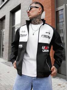 Artur Kramer Jaket Windbreaker Outdoor Kasual Lengan Panjang Pria Motif Blok Warna dengan Cetakan Huruf, Musim Gugur, Untuk Musim Gugur - MultiWarna - View 4